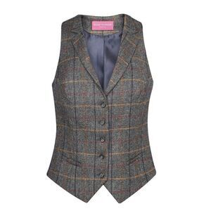 Brook Taverner Womens/Ladies Nashville Waistcoat / Gray Brown Check